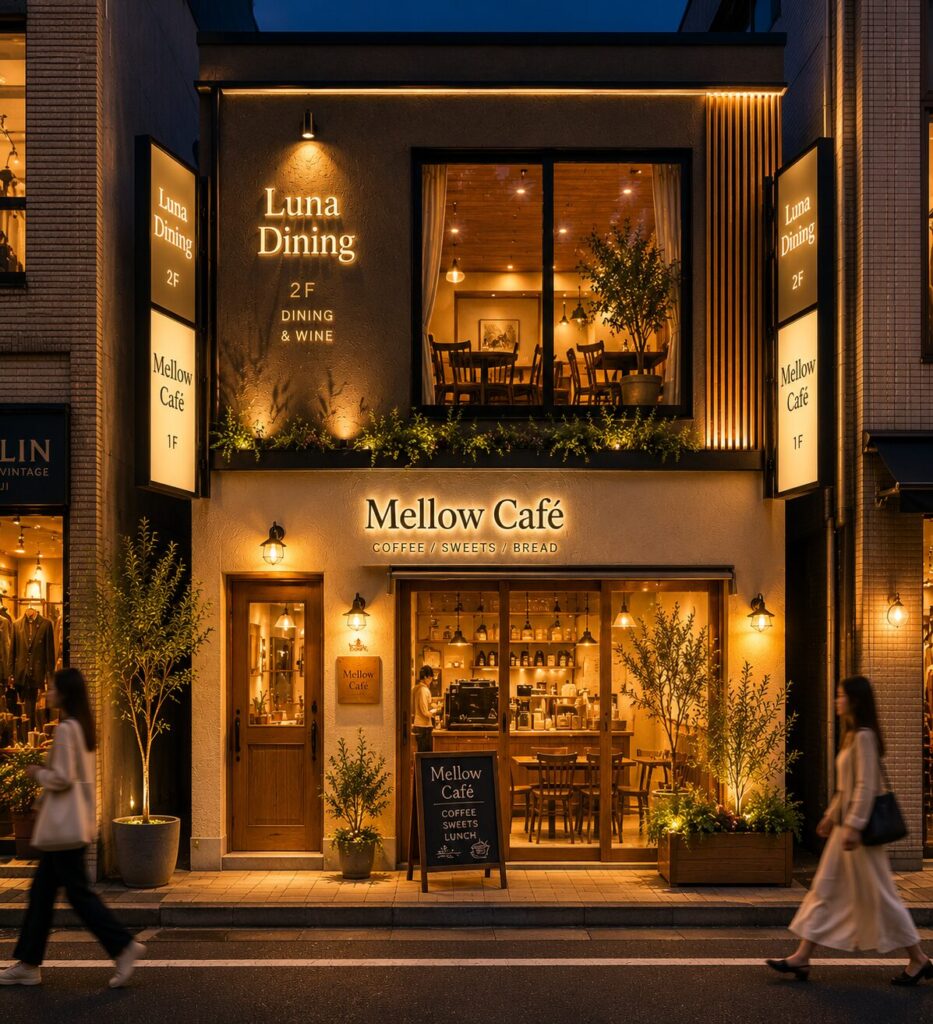 夜のカフェ・レストラン店舗イメージ